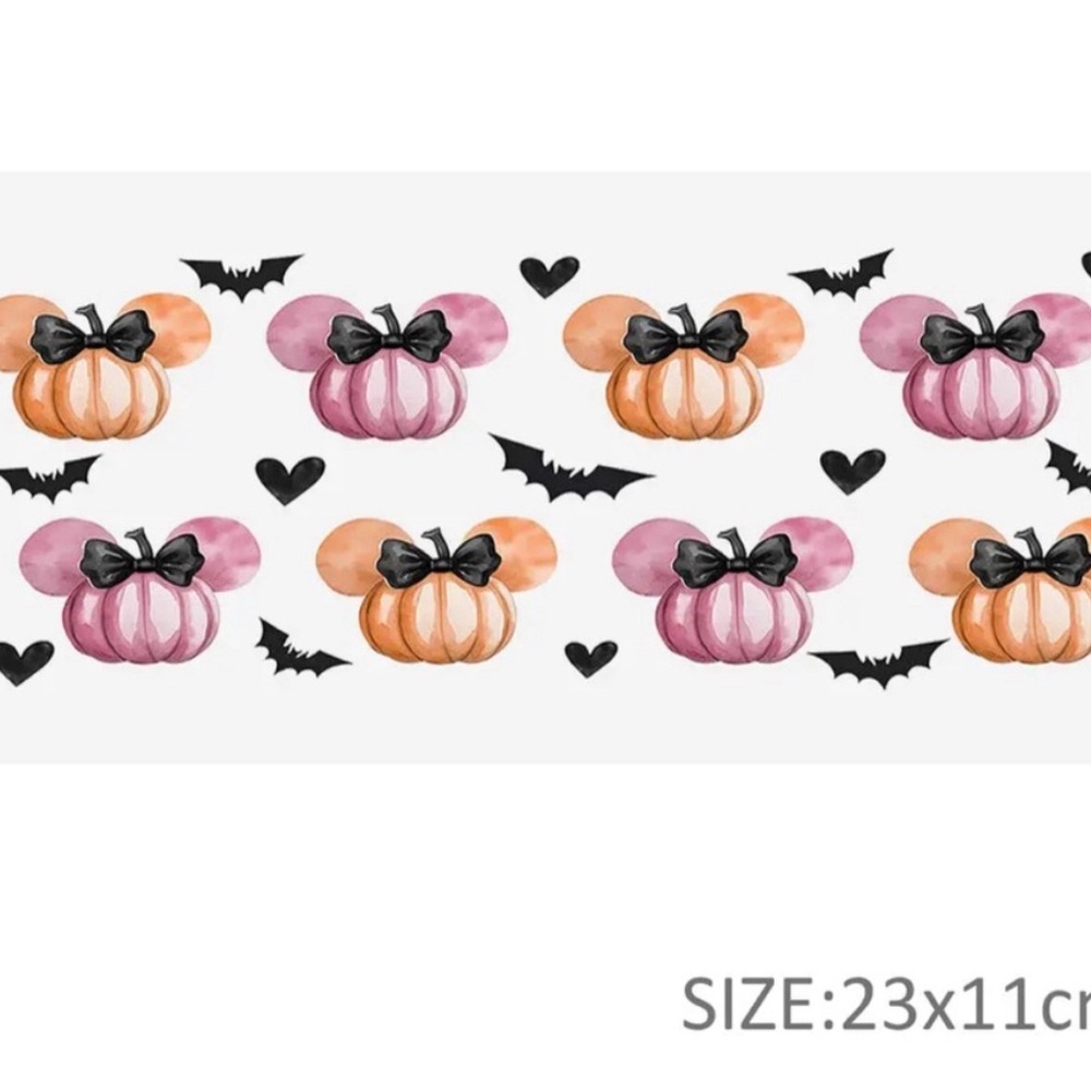 Disney Halloween Minnie Pink and Orange Pumpkin Tumbler Sticker